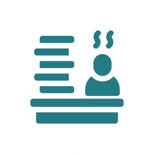 Icon of a person with steam rising, symbolizing sauna or steam bath.